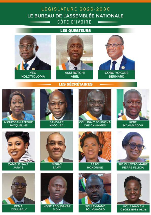Installation du Bureau de l’Assemblée nationale de Côte d’Ivoire : appel à la responsabilité et à l’unité parlementaire